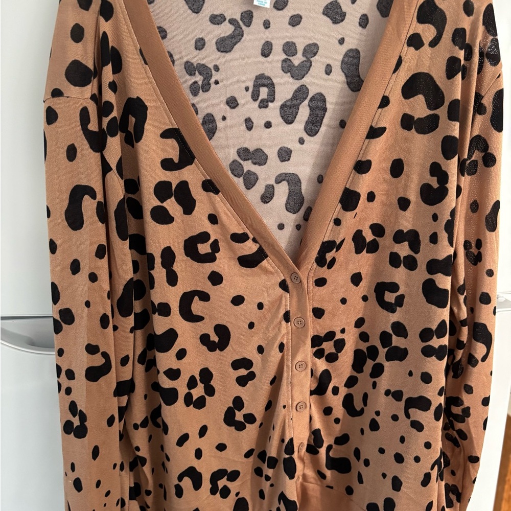 Leopard Print Button-Up Cardigan